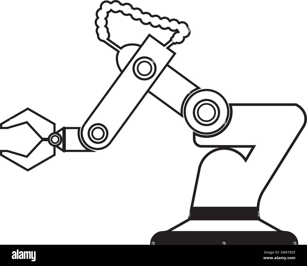 logo robot industriale, modello di disegno con illustrazioni vettoriali. Illustrazione Vettoriale