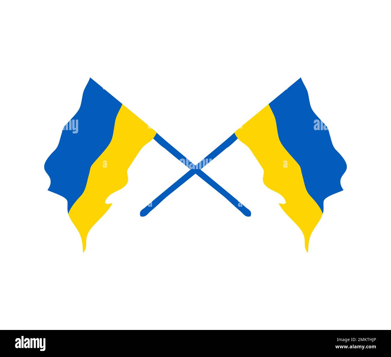 Un'illustrazione vettoriale di Waving Flag for Stand with Ukraine flag Sign Illustrazione Vettoriale