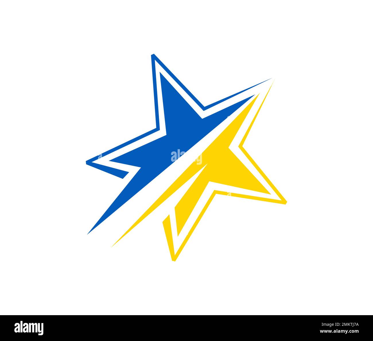 Un'illustrazione vettoriale di Rising Star per Stand con segno Ucraina Illustrazione Vettoriale