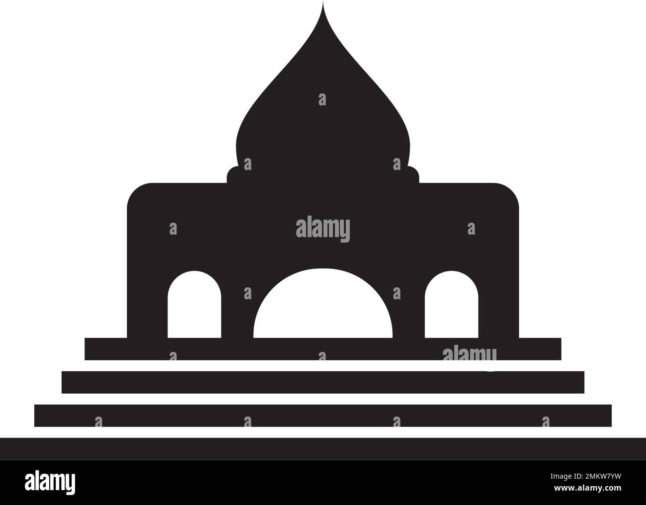 logo vettoriale moschea, modello di disegno simbolo illustrazione. Illustrazione Vettoriale
