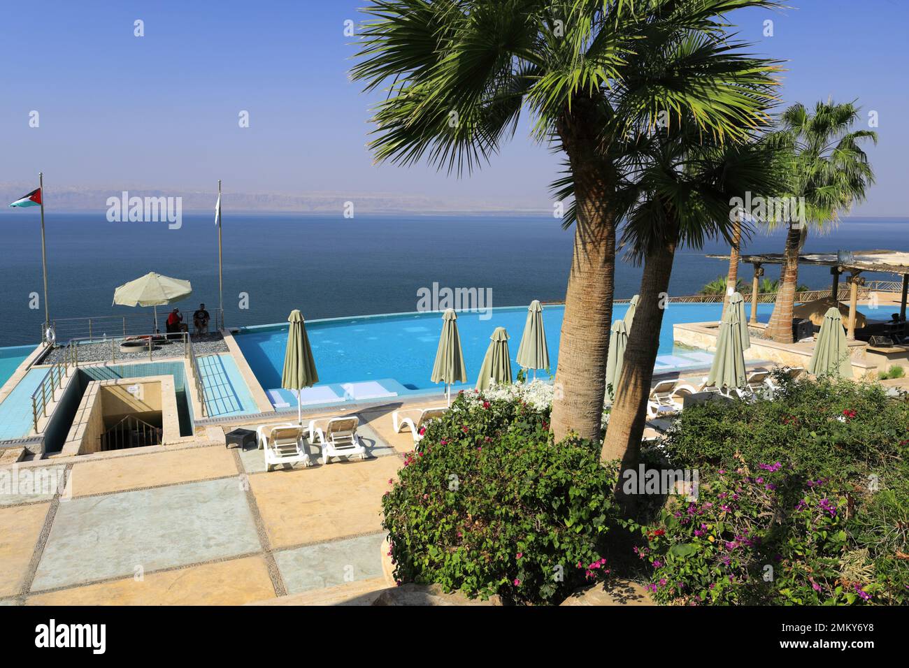 L'OH Beach hotel e resort, Mar Morto, Giordania Foto Stock