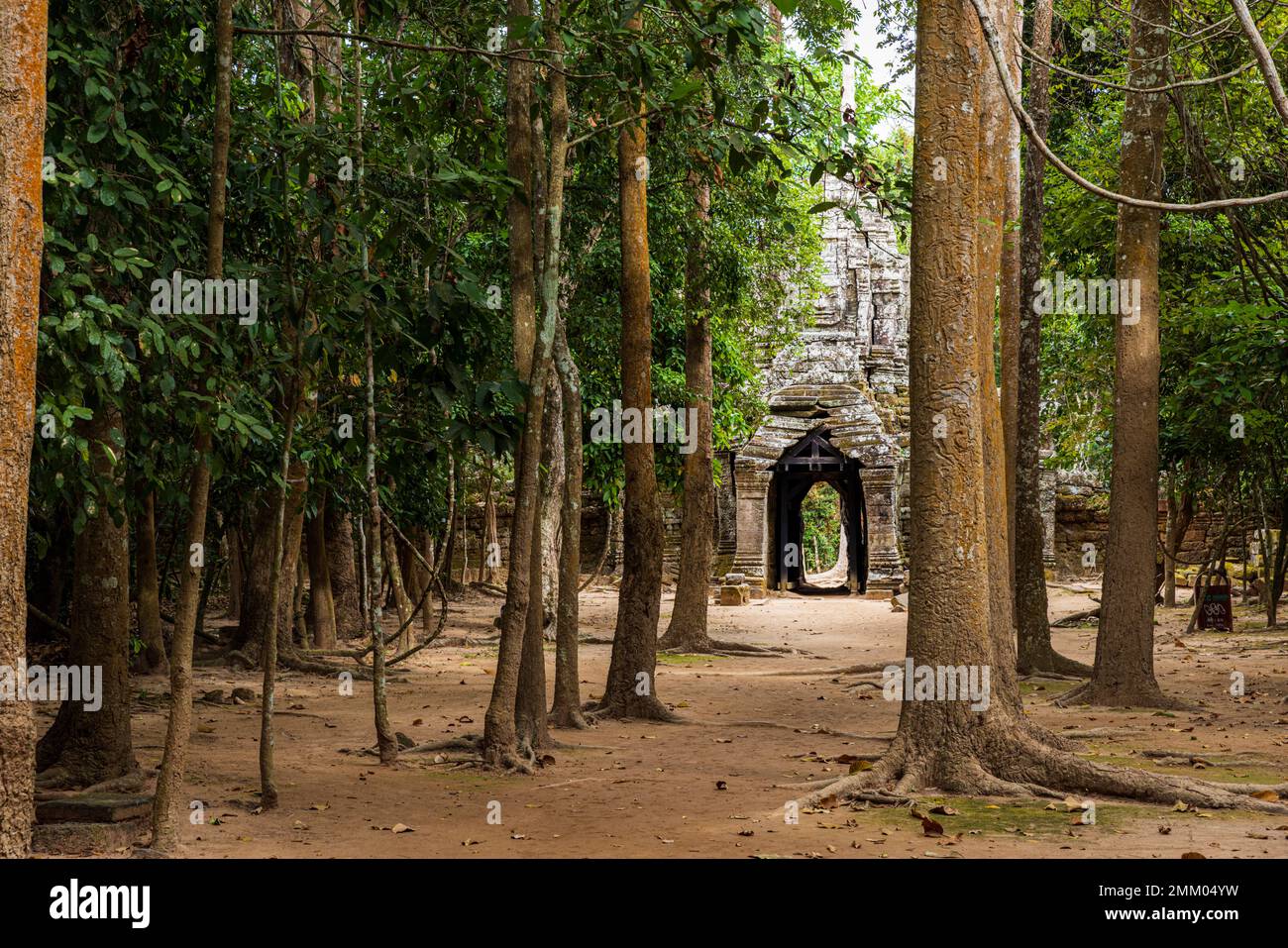 Porta al tempio di Ta Som al complesso Angkor Wat a Siem Reap, Cambogia Foto Stock