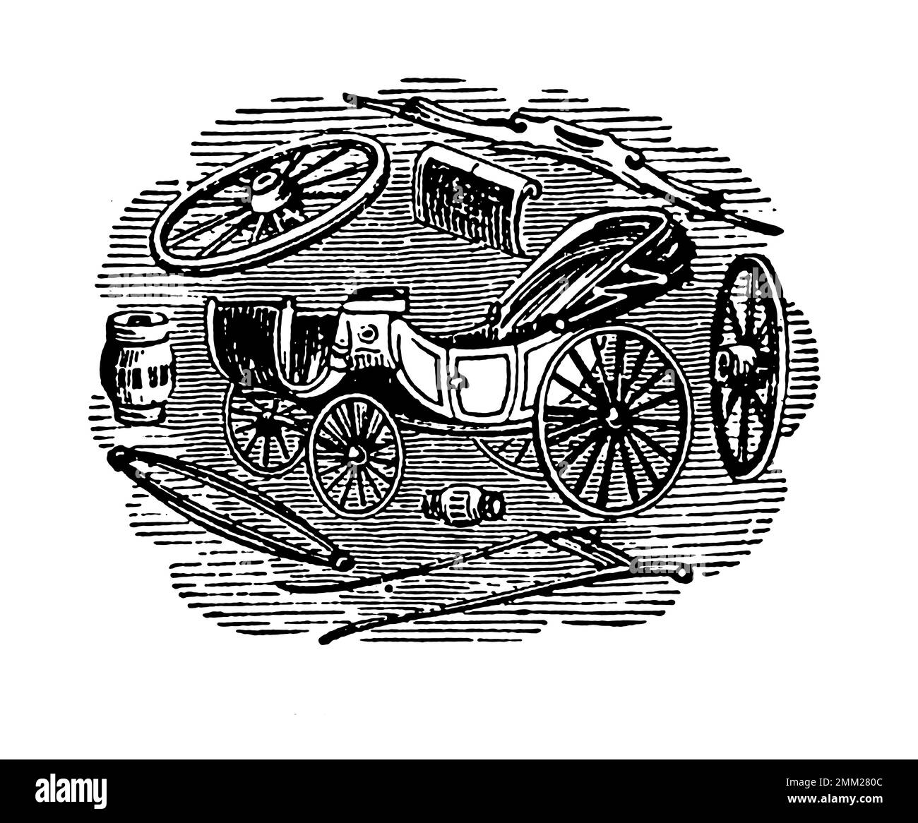 Antica illustrazione del 19th° secolo della stampa a carrello. Pubblicato in Proben-Album, Buchdruckerei Julius Klinkhardt, Lipsia, Germania (1881). Foto Stock