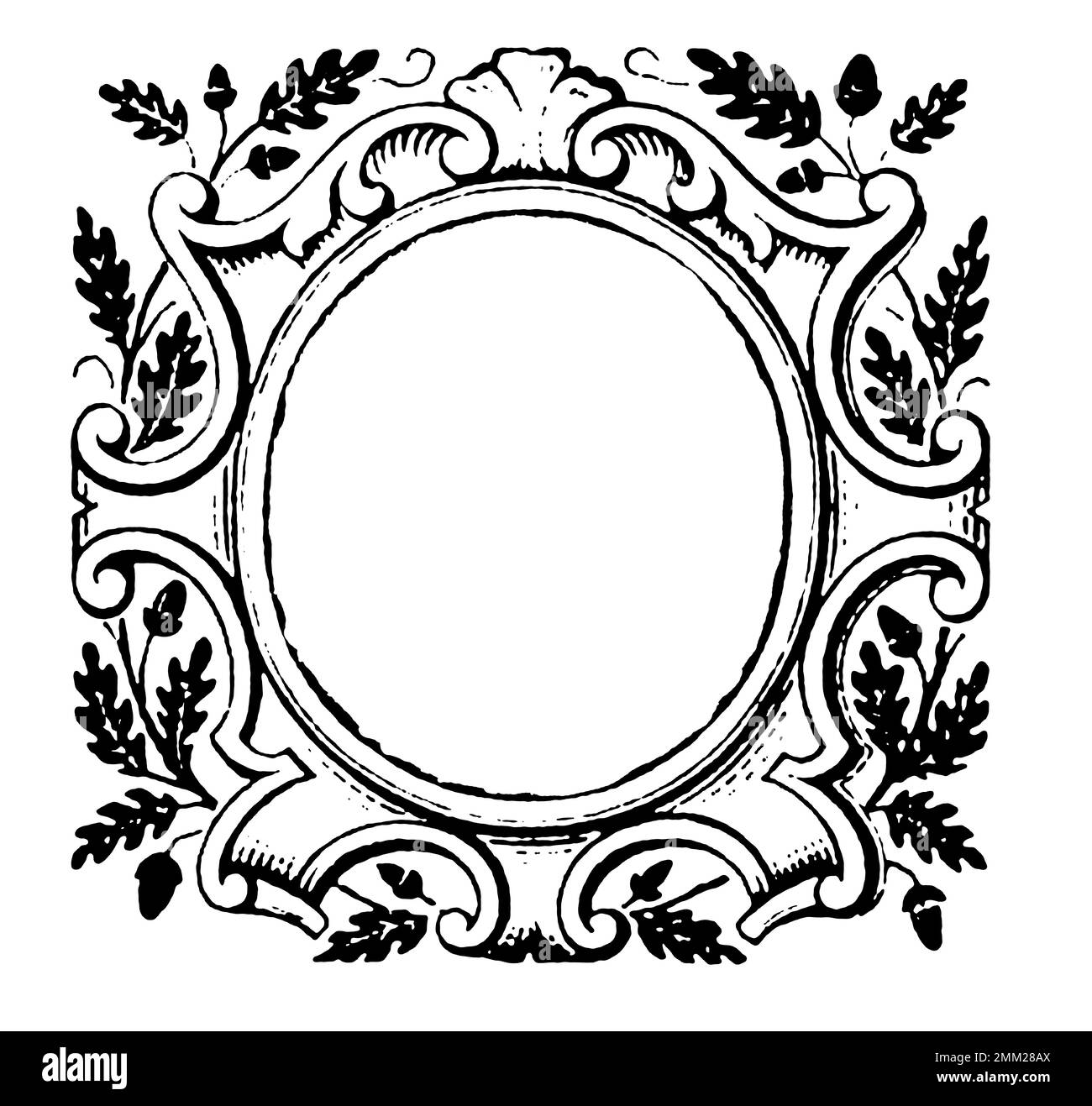 19th ° secolo illustrazione di fleuron. Pubblicato in Proben-Album, Buchdruckerei Julius Klinkhardt, Lipsia, Germania (1881). Foto Stock