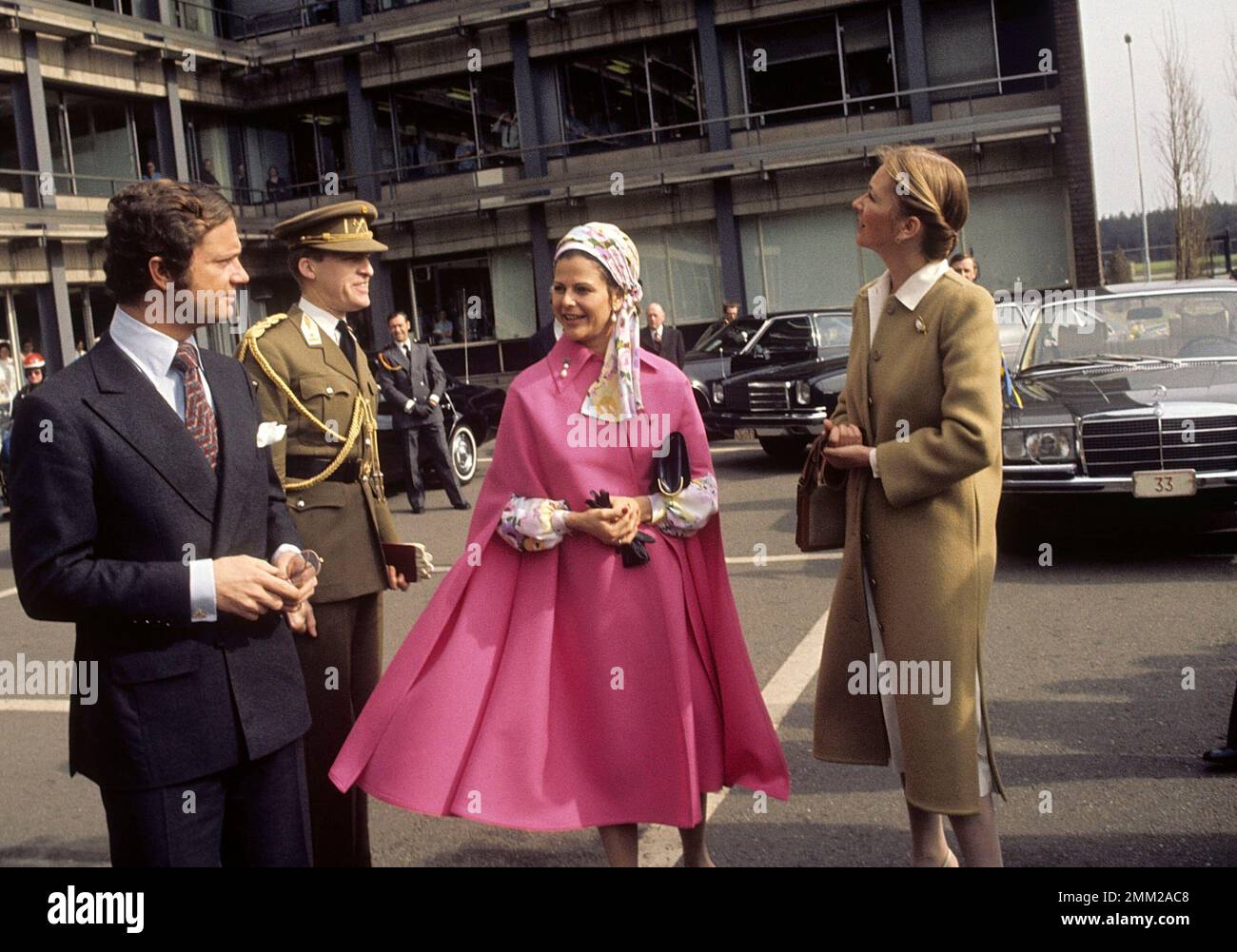 Carl XVI Gustaf, re di Svezia. Nato il 30 aprile 1946. Nella foto con la regina Silvia 1976 in Germania. Foto Stock
