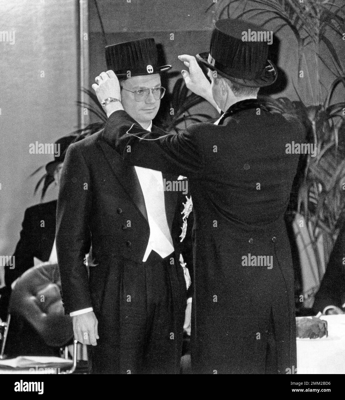 Carl XVI Gustaf, re di Svezia. Nato il 30 aprile 1946. Il re Carlo XVI Gustaf ha conferito il titolo di dottore onorario 1985. Foto Stock