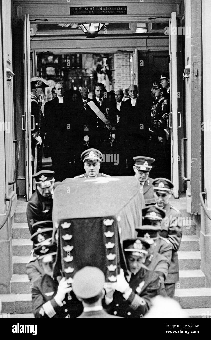 Carl XVI Gustaf, re di Svezia. Nato il 30 aprile 1946. Nella foto, il 25 settembre 1973, ai funerali del nonno re Gustaf VI Adolf. Foto Stock