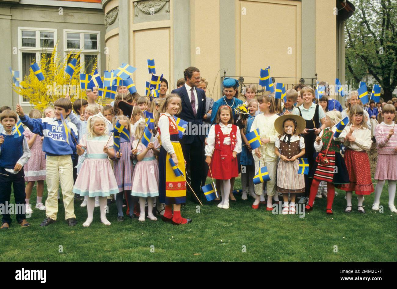 Carl XVI Gustaf, re di Svezia. Nato il 30 aprile 1946. Il re Carlo XVI Gustaf e la regina Silvia Renate Sommerlath 1985. Foto Stock