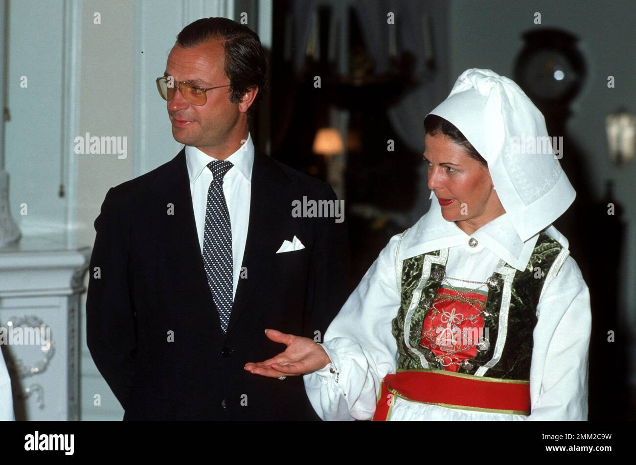 Carl XVI Gustaf, re di Svezia. Nato il 30 aprile 1946. Il re Carlo XVI Gustaf e la regina Silvia 1983. Foto Stock