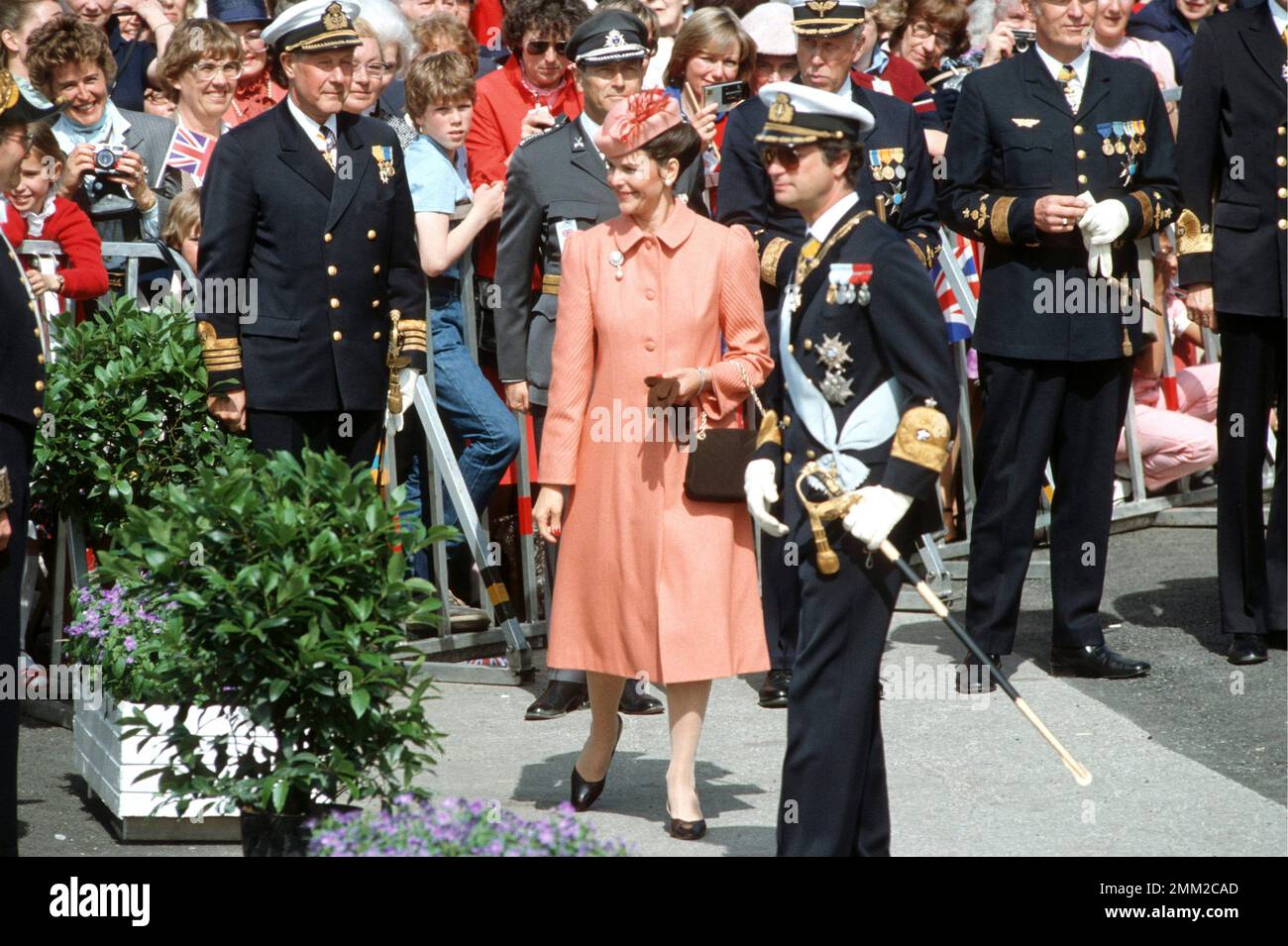 Carl XVI Gustaf, re di Svezia. Nato il 30 aprile 1946. Il re Carlo XVI Gustaf e la regina Silvia 1983. Foto Stock