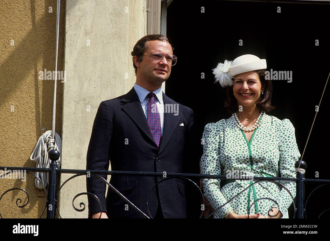 Carl XVI Gustaf, re di Svezia. Nato il 30 aprile 1946. Il re Carlo XVI Gustaf e la regina Silvia 1984 Foto Stock