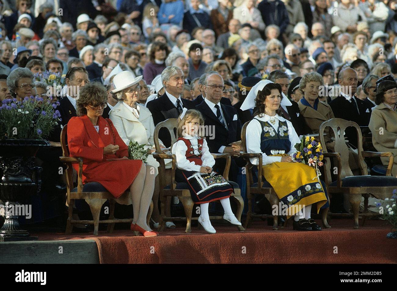 Carl XVI Gustaf, re di Svezia. Nato il 30 aprile 1946. La regina Silvia principessa della corona Victoria nella foto celebra la giornata nazionale svedese del 6 1983 giugno Foto Stock