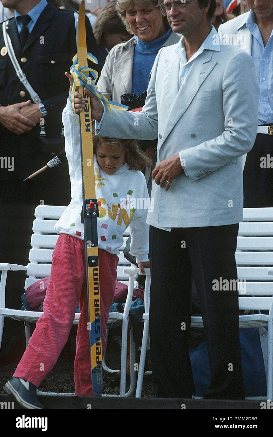Carl XVI Gustaf, re di Svezia. Nato il 30 aprile 1946. Il re Carlo XVI Gustaf, principessa della corona Victoria su Victoriaday 14 luglio 1984 Foto Stock
