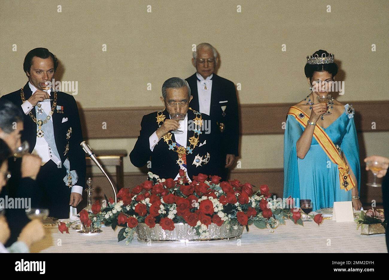 Carl XVI Gustaf, re di Svezia. Nato il 30 aprile 1946. Il re Carlo XVI Gustaf e la regina Silvia in visita in Giappone 1983. Foto Stock
