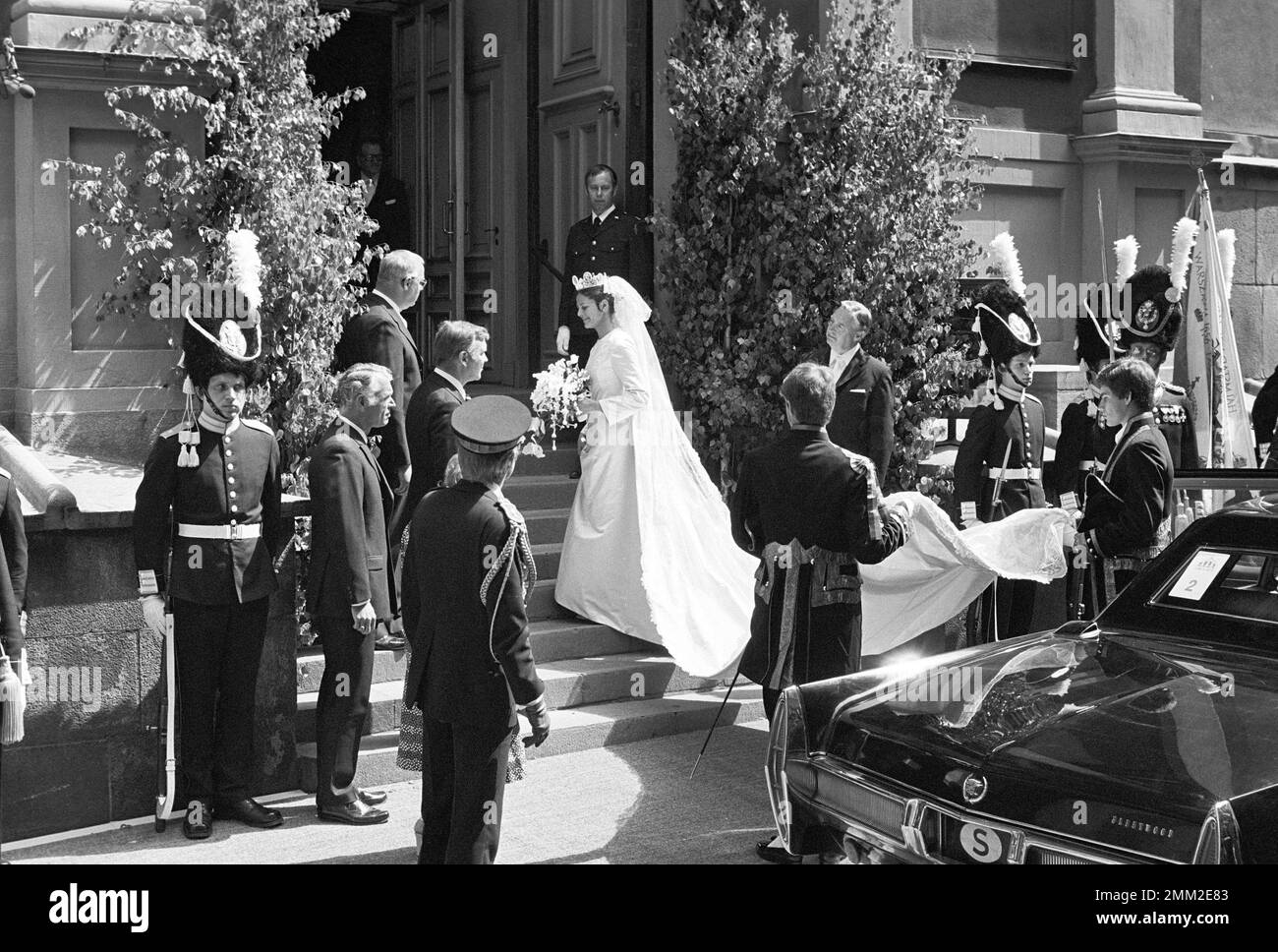 Matrimonio di Carlo XVI Gustaf e Silvia Sommerlath. Carl XVI Gustaf, re di Svezia. Nato il 30 aprile 1946. Le nozze 19 giugno 1976 a Storkyrkan Stoccolma. Foto Stock