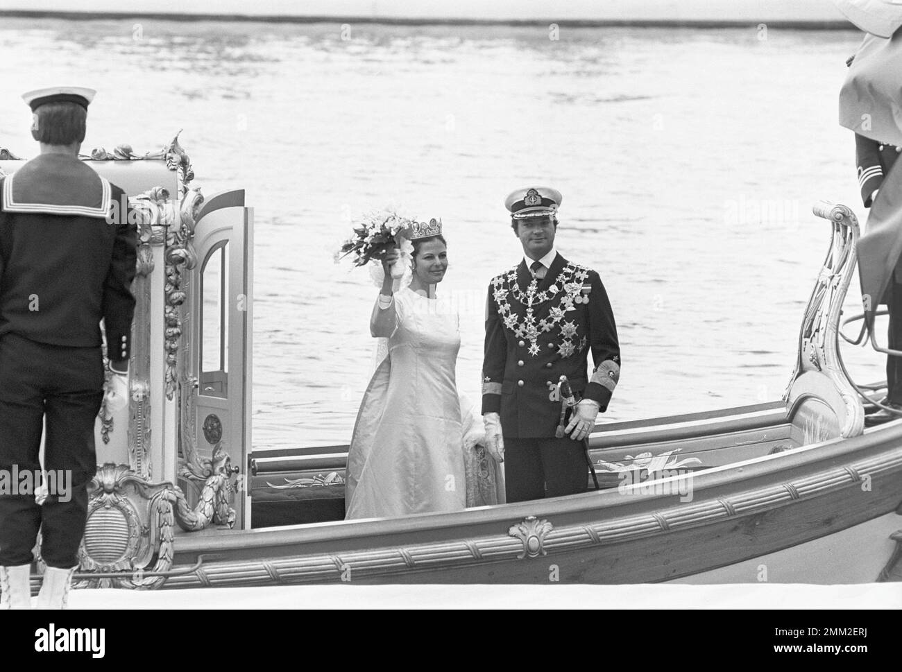 Matrimonio di Carlo XVI Gustaf e Silvia Sommerlath. Carl XVI Gustaf, re di Svezia. Nato il 30 aprile 1946. Il matrimonio 19 giugno 1976 a Stoccolma. Foto Stock