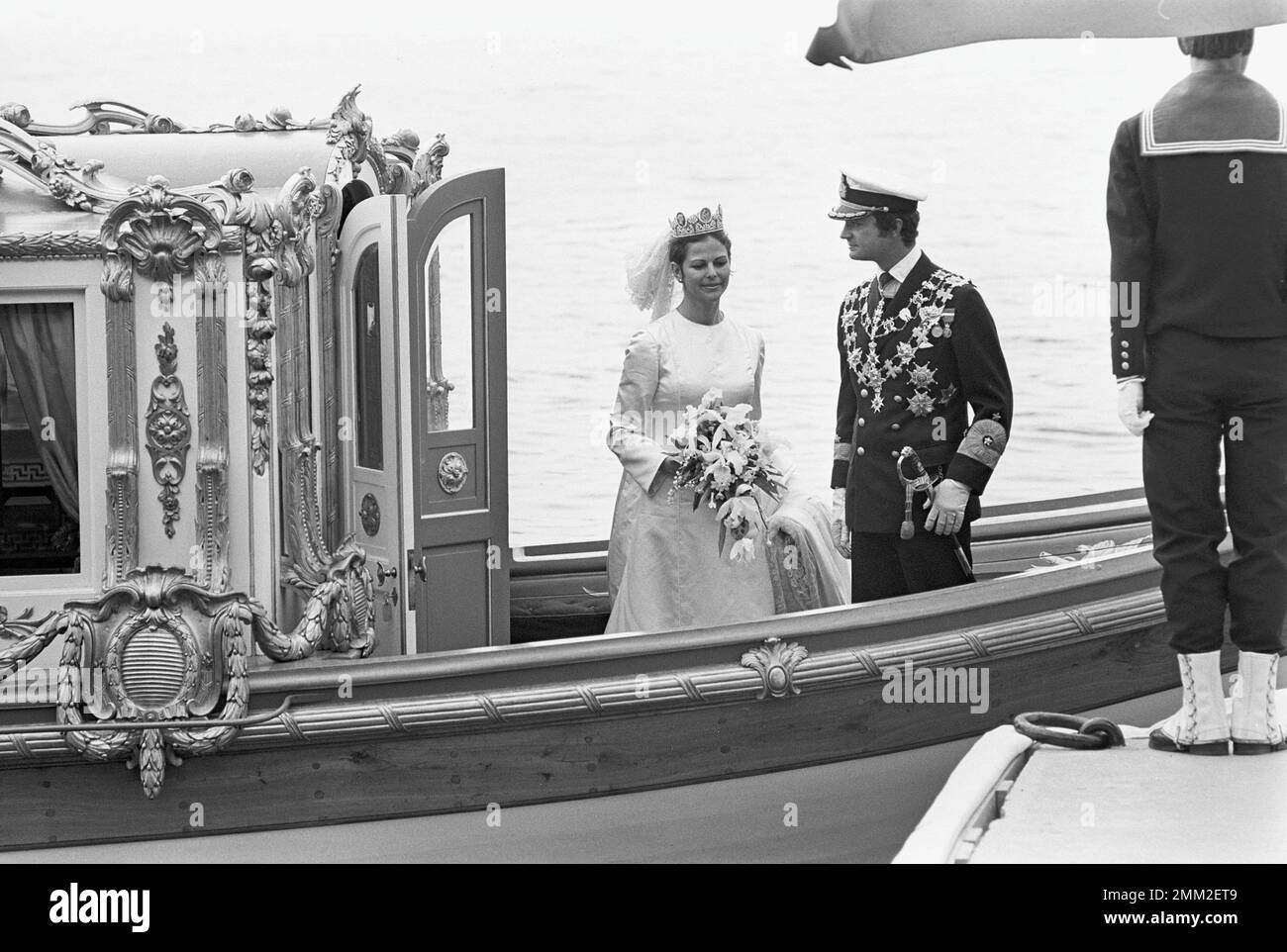 Matrimonio di Carlo XVI Gustaf e Silvia Sommerlath. Carl XVI Gustaf, re di Svezia. Nato il 30 aprile 1946. Il matrimonio 19 giugno 1976 a Stoccolma. Foto Stock