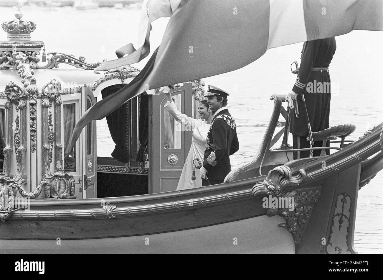 Matrimonio di Carlo XVI Gustaf e Silvia Sommerlath. Carl XVI Gustaf, re di Svezia. Nato il 30 aprile 1946. Il matrimonio 19 giugno 1976 a Stoccolma. Foto Stock