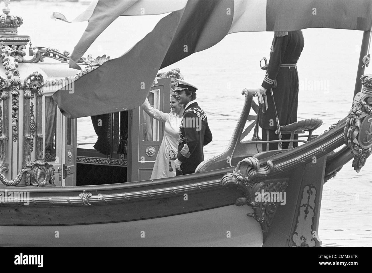 Matrimonio di Carlo XVI Gustaf e Silvia Sommerlath. Carl XVI Gustaf, re di Svezia. Nato il 30 aprile 1946. Il matrimonio 19 giugno 1976 a Stoccolma. Foto Stock