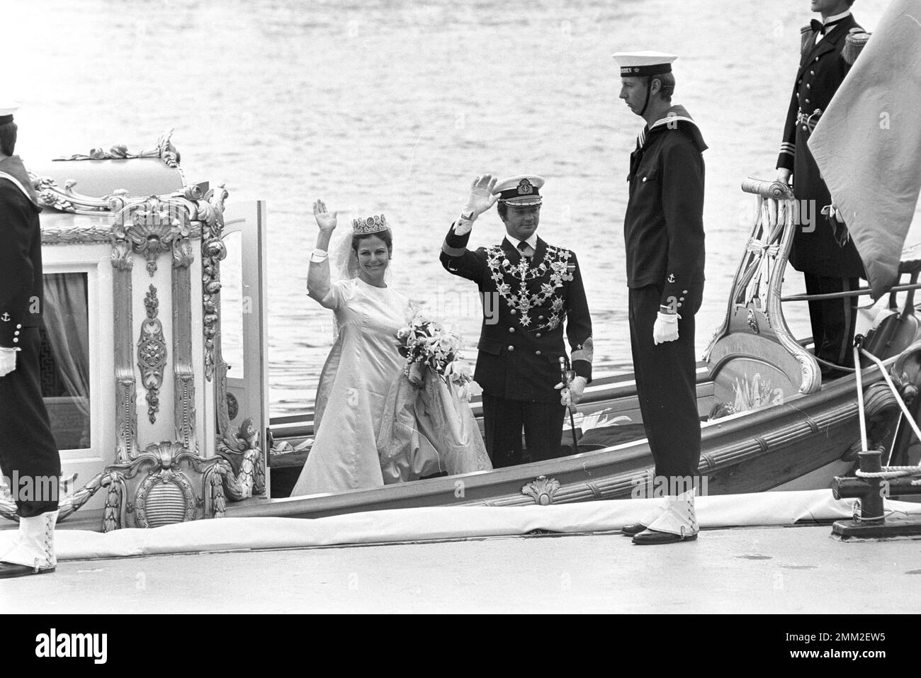 Matrimonio di Carlo XVI Gustaf e Silvia Sommerlath. Carl XVI Gustaf, re di Svezia. Nato il 30 aprile 1946. Il matrimonio 19 giugno 1976 a Stoccolma. Foto Stock