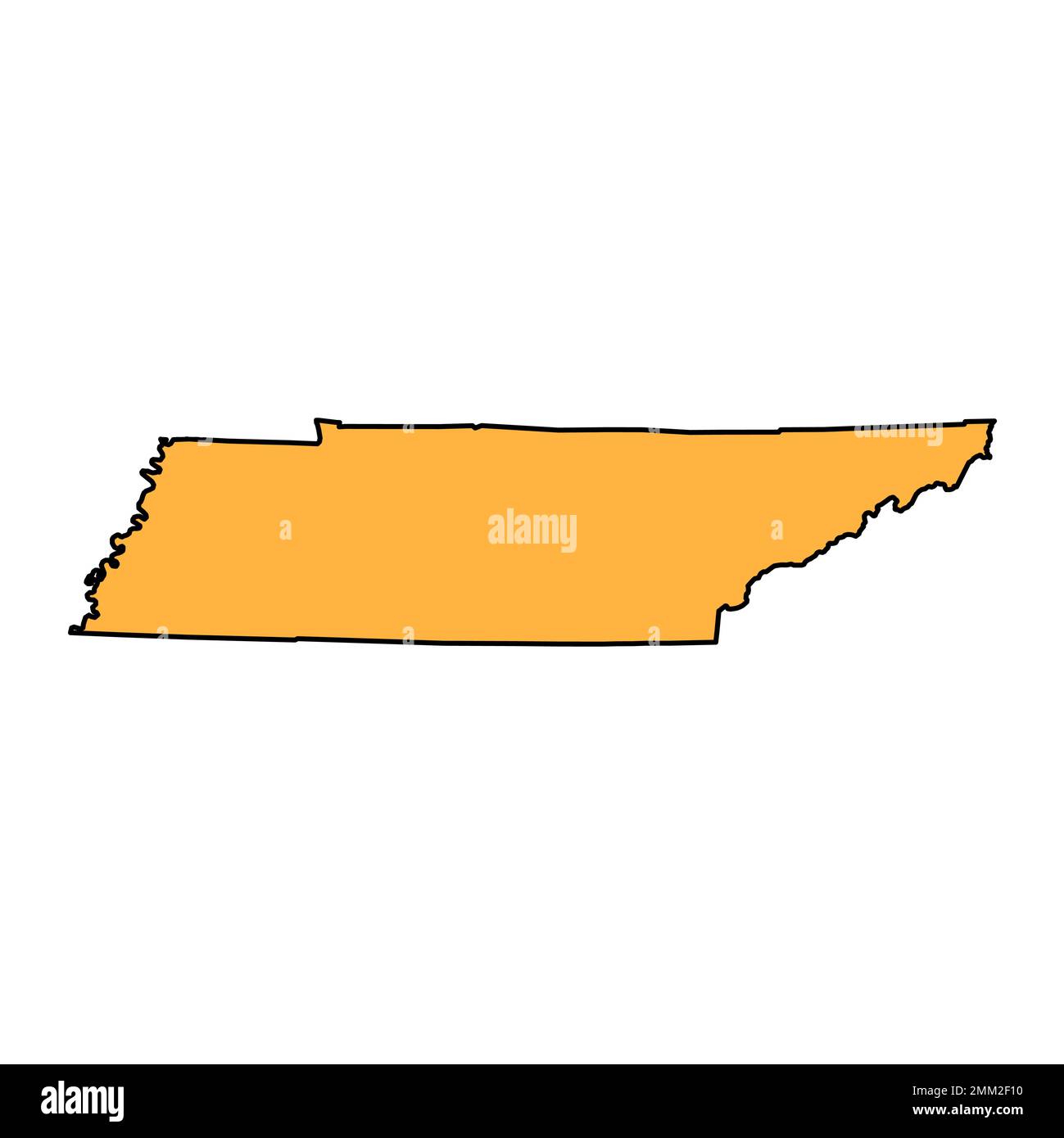 Forma della mappa del Tennessee, stati uniti d'america. Illustrazione vettoriale simbolo icona concetto piatto . Illustrazione Vettoriale