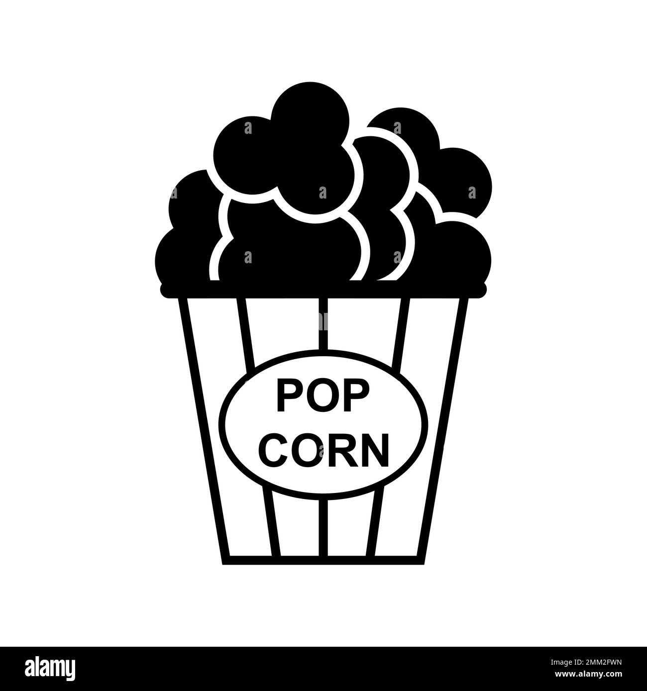 Popcorn food design icona, web corn box snack piatto vettore illustrazione elemento . Illustrazione Vettoriale