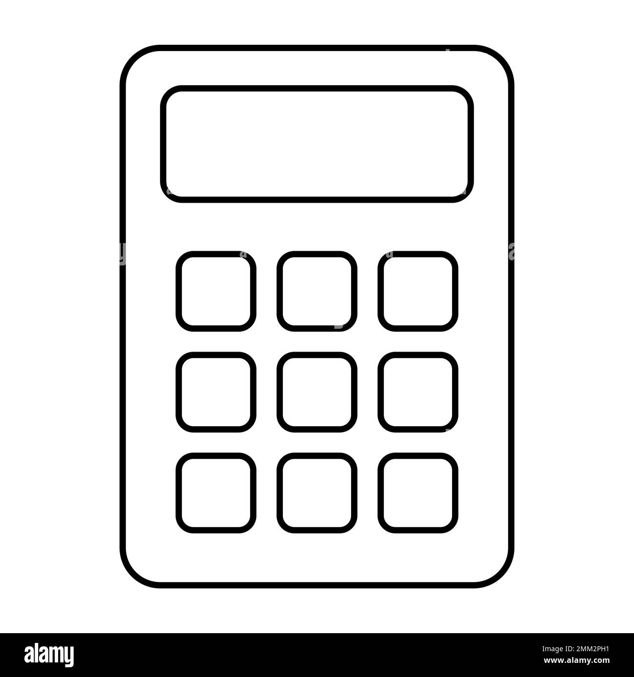 Icona della calcolatrice, illustrazione vettoriale del pulsante web della matematica. Internet sito web finanza tecnologia design . Illustrazione Vettoriale