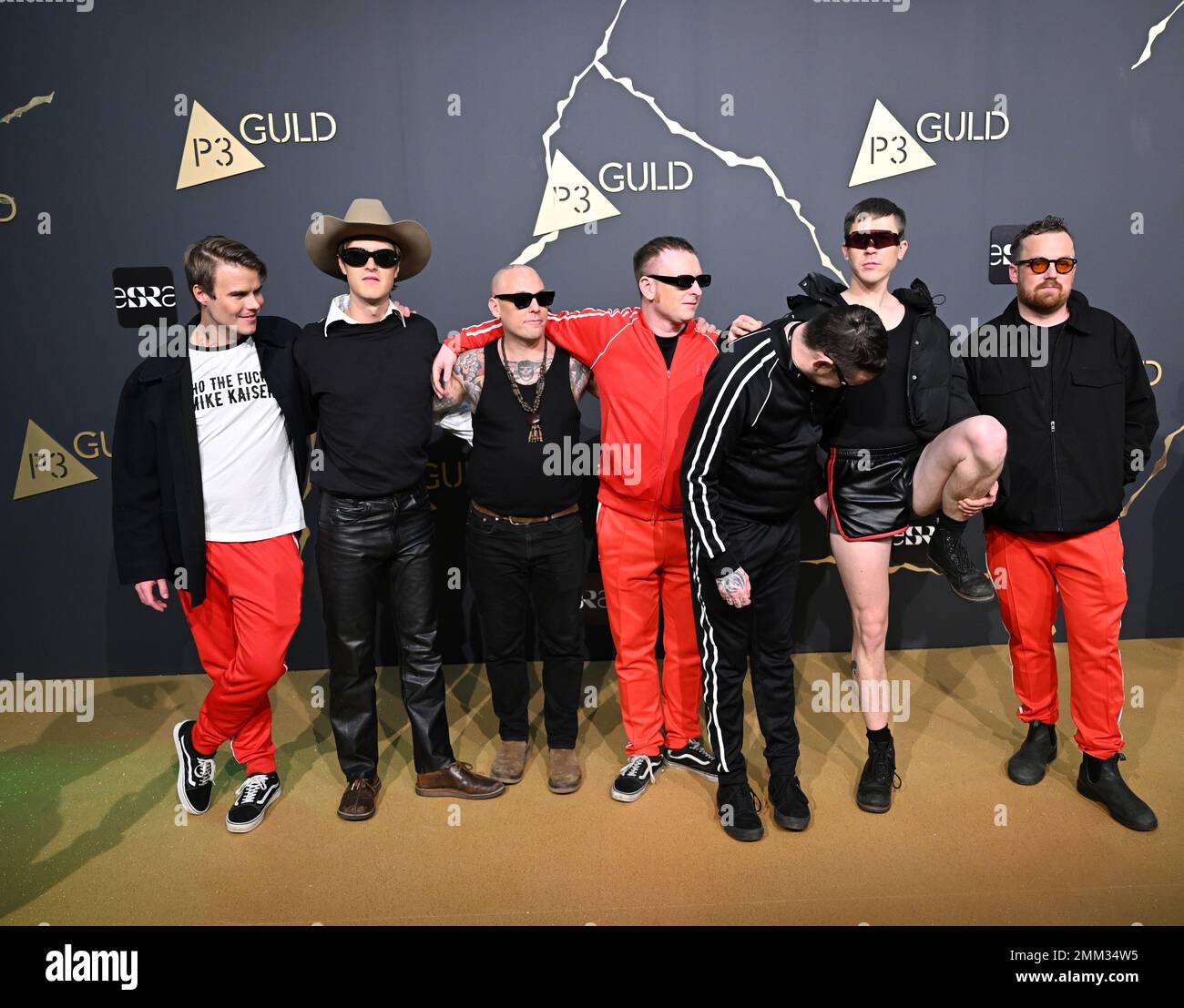 Punk band Viagra Boys arriva alla radio gala P3 Gold a Gothenburg, Svezia, 27 gennaio 2022 Poto: Bjorn Larsson Rosvall / TT / kod 9200 Foto Stock