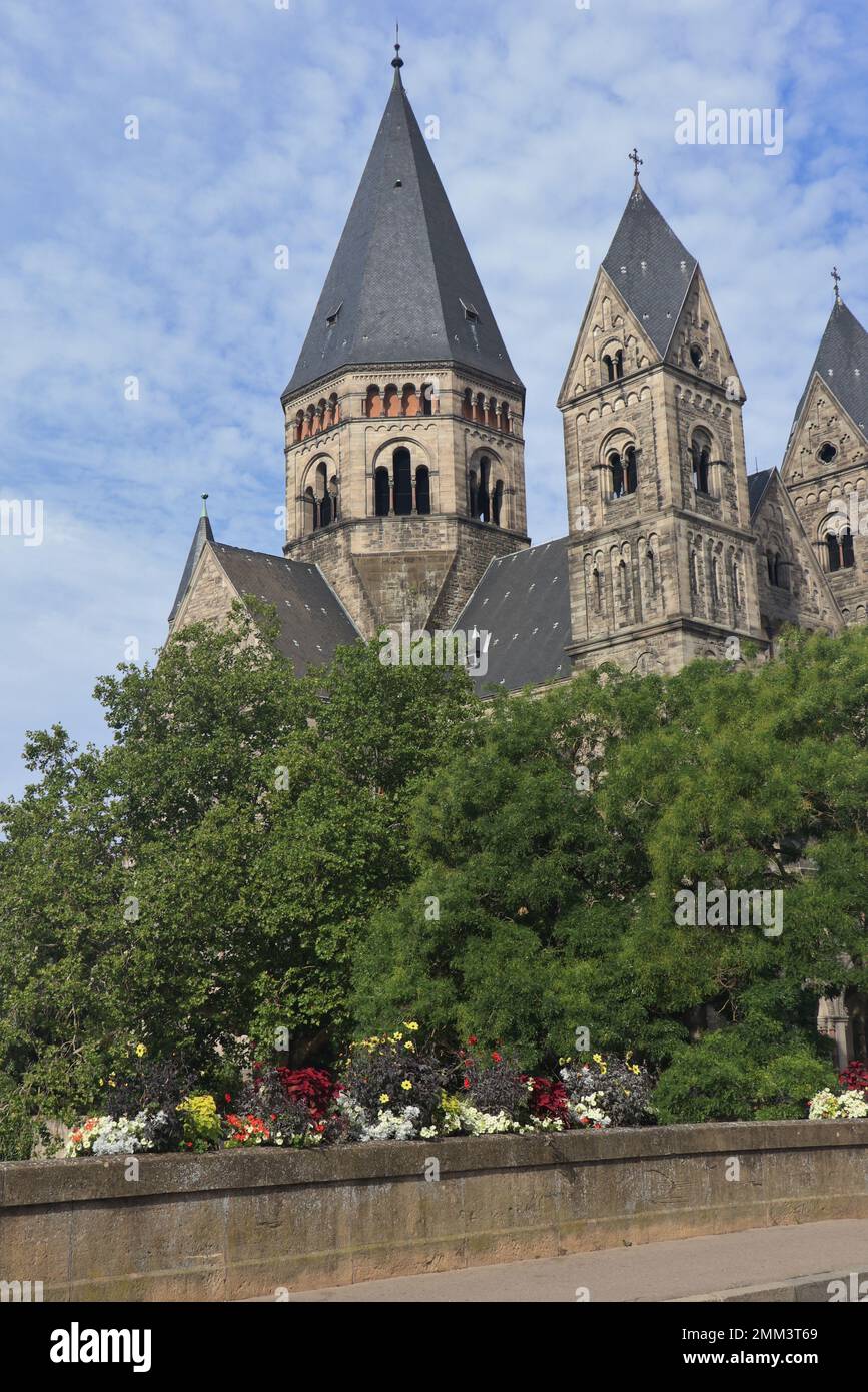 Temple Neuf, chiesa protestante nel centro storico della città francese Metz, Francia Foto Stock