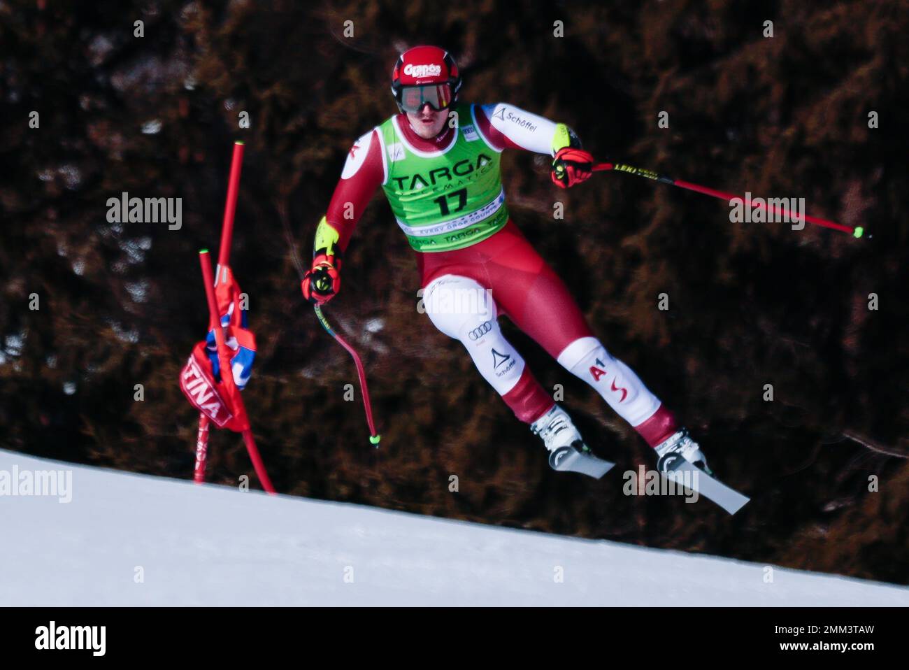 Babinsky Stefan (AUT) durante la Coppa del mondo di sci FIS Audi 2023 - Super G uomo, gara di sci alpino a Cortina dâ&#X80;&#x99;Ampezzo, Italia, gennaio 29 2023 Foto Stock