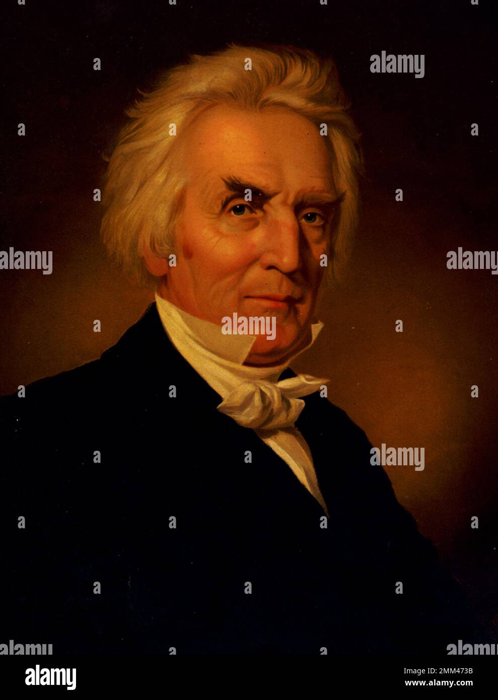 Ritratto a mezza gamba di Alexander Campbell (12 settembre 1788 – 4 marzo 1866), primo capo del secondo Grande risveglio del movimento religioso Foto Stock