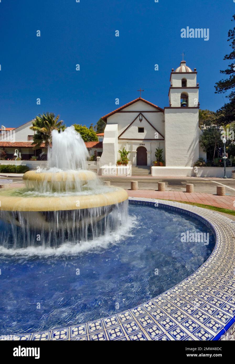 Missione Basilica di San Buenaventura, Ventura, California, USA Foto Stock