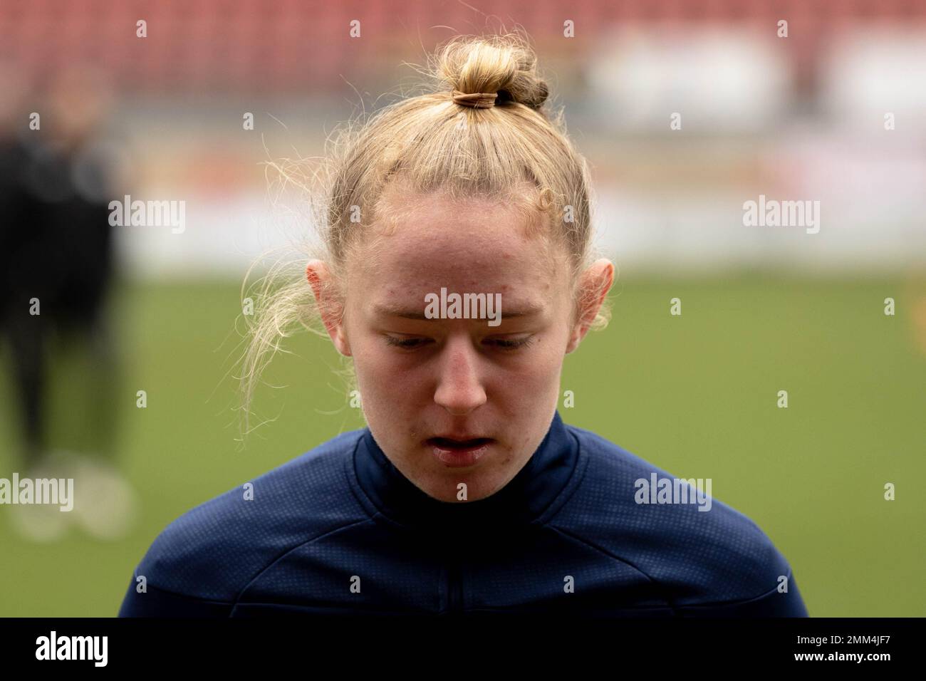 Londra, Regno Unito. 29th Jan, 2023. Londra, Inghilterra, 29 gennaio 2023 Lucy Fitzgerald (17 London City Lionesses) riscaldamento prima della partita della Vitality Womens fa Cup tra Tottenham Hotspur e London City Lionesses al Brisbane Road Stadium di Londra, Inghilterra (PEDRO PORRU, Pedro Porru/ SPP) Credit: SPP Sport Press Photo. /Alamy Live News Foto Stock