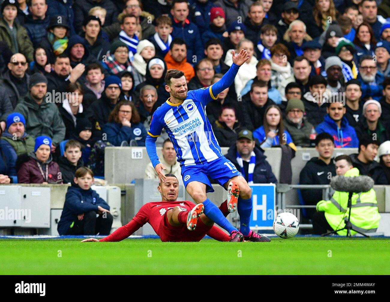 Brighton, Regno Unito. 29th Jan, 2023. Pascal Gross of Brighton and Hove Albion durante la partita della fa Cup Fourth Round tra Brighton & Hove Albion e Liverpool all'Amex il 29th 2023 gennaio a Brighton, Inghilterra. (Foto di Jeff Mood/phcimages.com) Credit: PHC Images/Alamy Live News Foto Stock