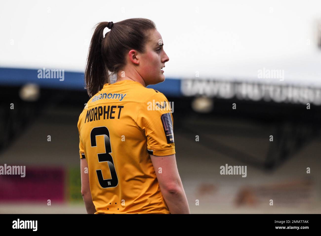 Telford, Regno Unito. 29th Jan, 2023. Telford, Inghilterra, gennaio 29th 2023: Anna Morphet (3 Wolverhampton Wanderers) in azione durante il gioco di fa Cup femminile tra Wolverhampton Wanderers e West Ham United a New Bucks Head a Telford, Inghilterra (Natalie Mincher/SPP) Credit: SPP Sport Press Photo. /Alamy Live News Foto Stock