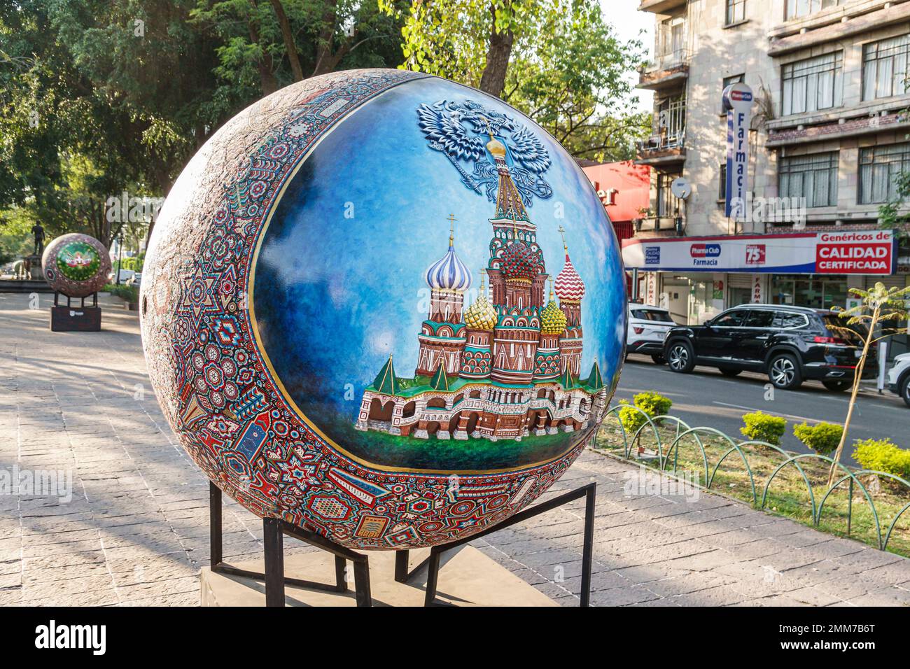 Città del Messico, Avenida Alvaro ObregÃ³n Roma Norte Cuauhtemoc, arte pubblica russa Foto Stock