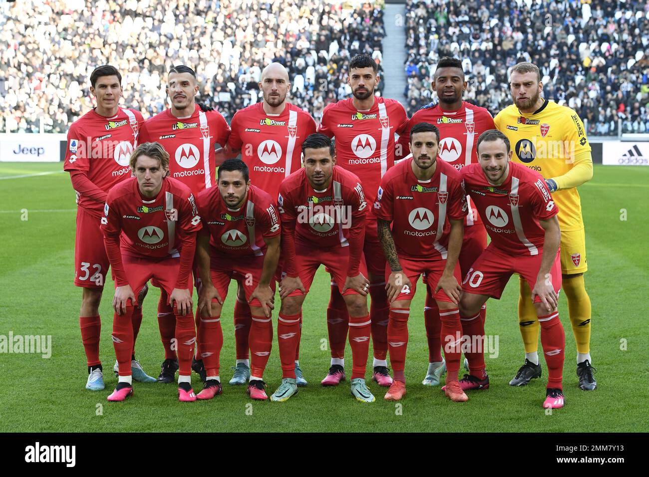 Torino, Italia. 29th gennaio 2023. Team (Monza) durante la Serie Italiana Una partita tra la Juventus 0-2 Monza allo Stadio Allianz il 29 gennaio 2023 a Torino. Credit: Maurizio Borsari/AFLO/Alamy Live News Foto Stock