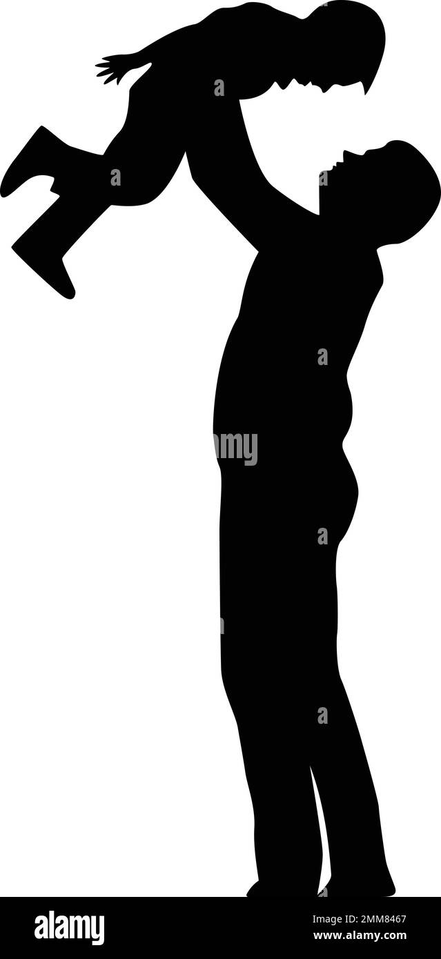 Paternità felice papà icona vettore carattere. Illustrazione Vettoriale