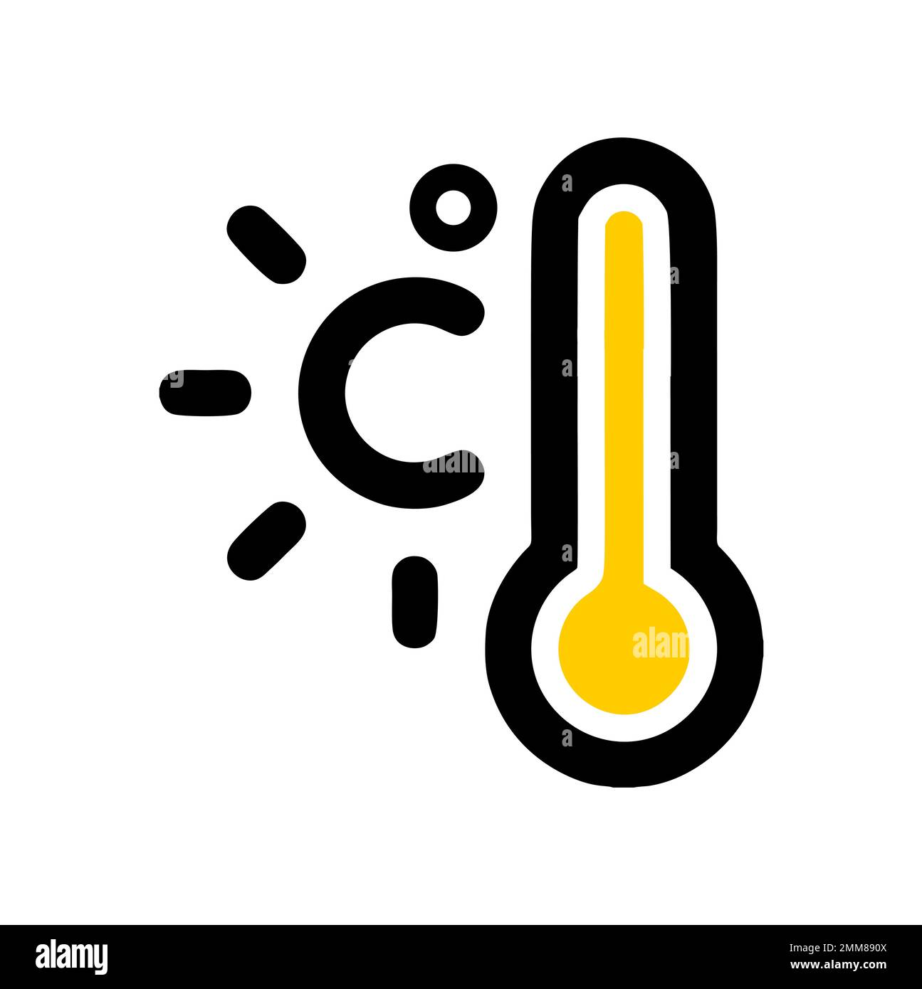Un'illustrazione vettoriale dell'icona del logo del simbolo dell'onda della temperatura termica Illustrazione Vettoriale