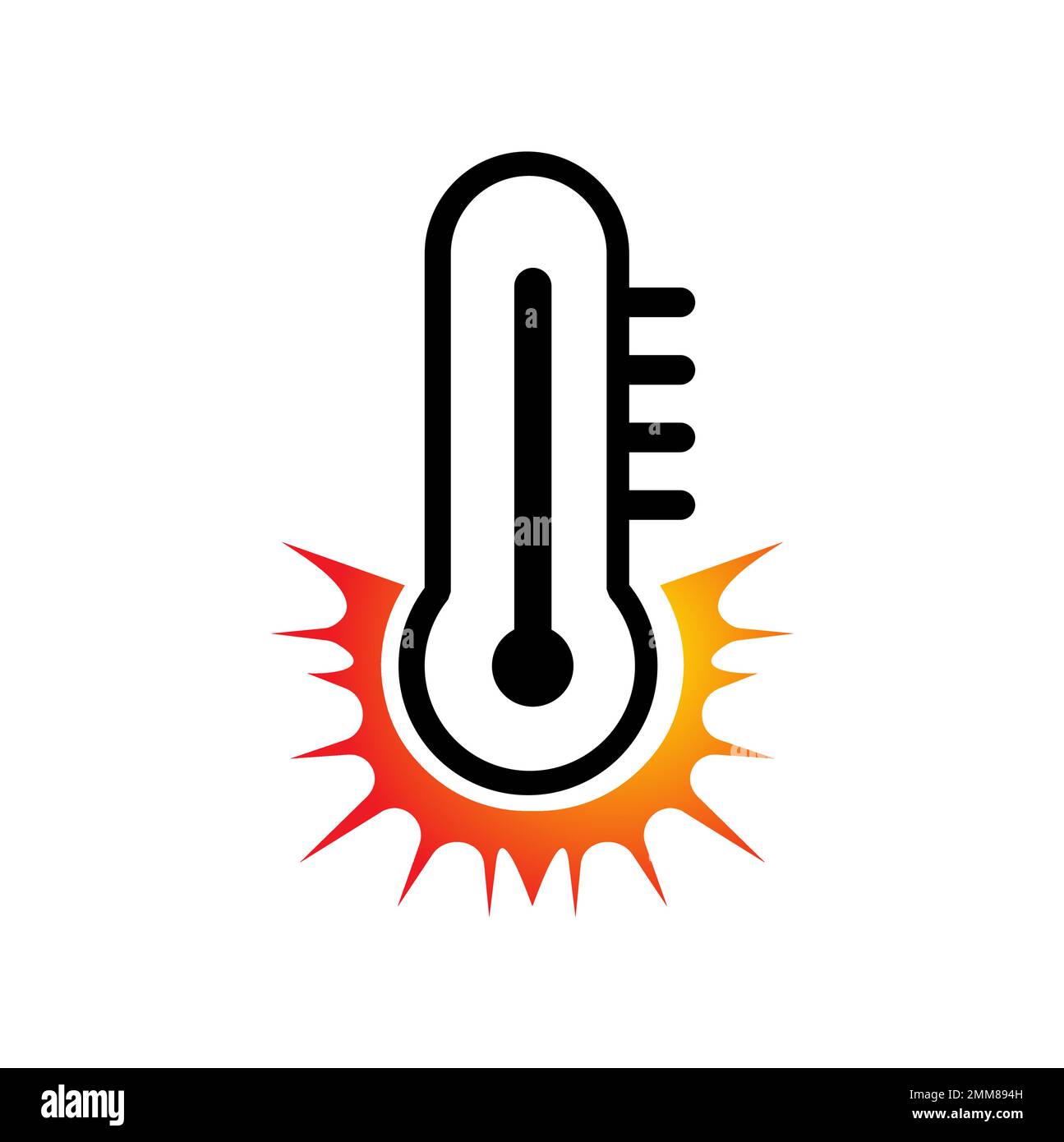 Un'illustrazione vettoriale dell'icona del logo del simbolo dell'onda della temperatura termica Illustrazione Vettoriale