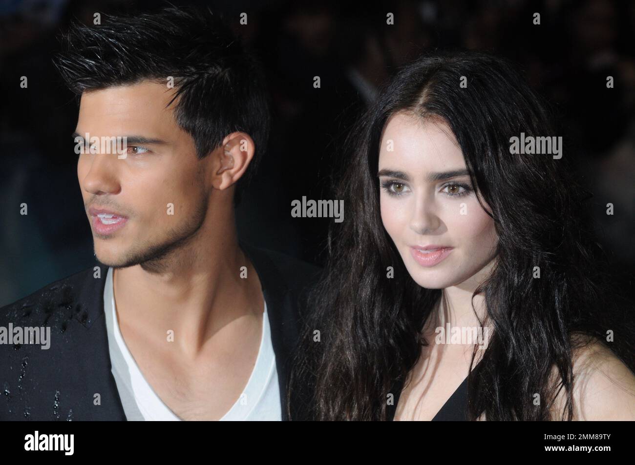 Taylor Lautner, Lily Collins, The European Premiere of Abduction, BFI IMAX, Southbank, Londra. 26.09.11 Foto Stock