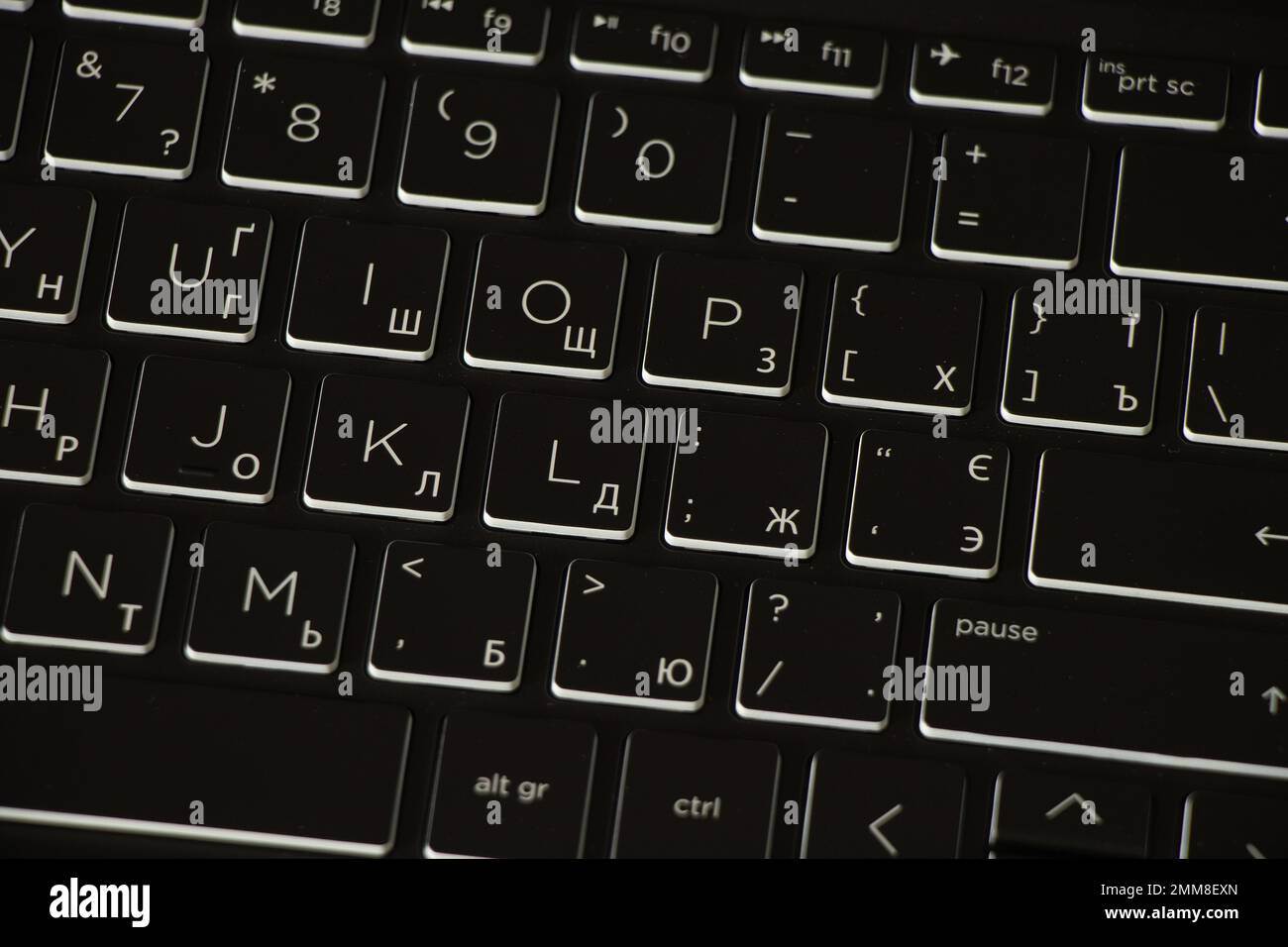 tastiera retroilluminata per notebook da gioco come sfondo, tastiera nera  Foto stock - Alamy
