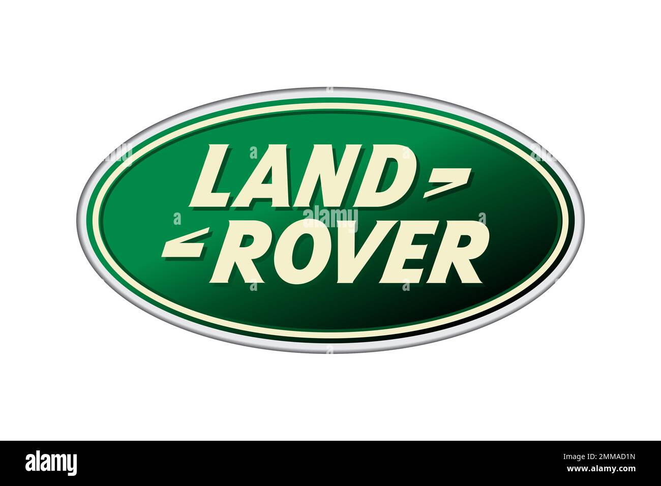 Land Rover, sfondo bianco, Logo, Nome del marchio Foto Stock