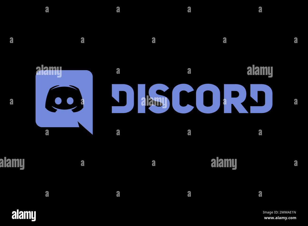 Discordia (software), sfondo nero, logo, marchio Foto Stock