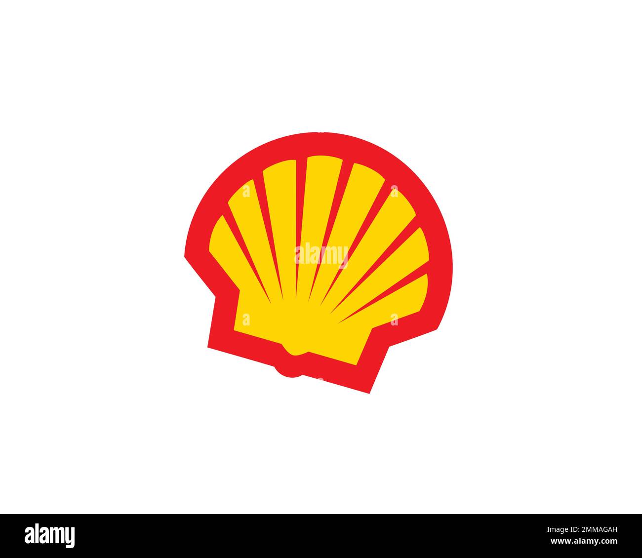 Shell Oil Company, ruotato, sfondo bianco, logo, marchio Foto Stock