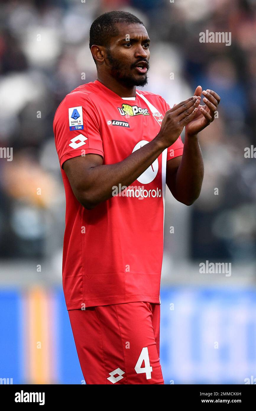 Torino, Italia. 29 gennaio 2023. Marlon Santos di AC Monza gesta durante la Serie Una partita di calcio tra Juventus FC e AC Monza. Credit: Nicolò campo/Alamy Live News Foto Stock