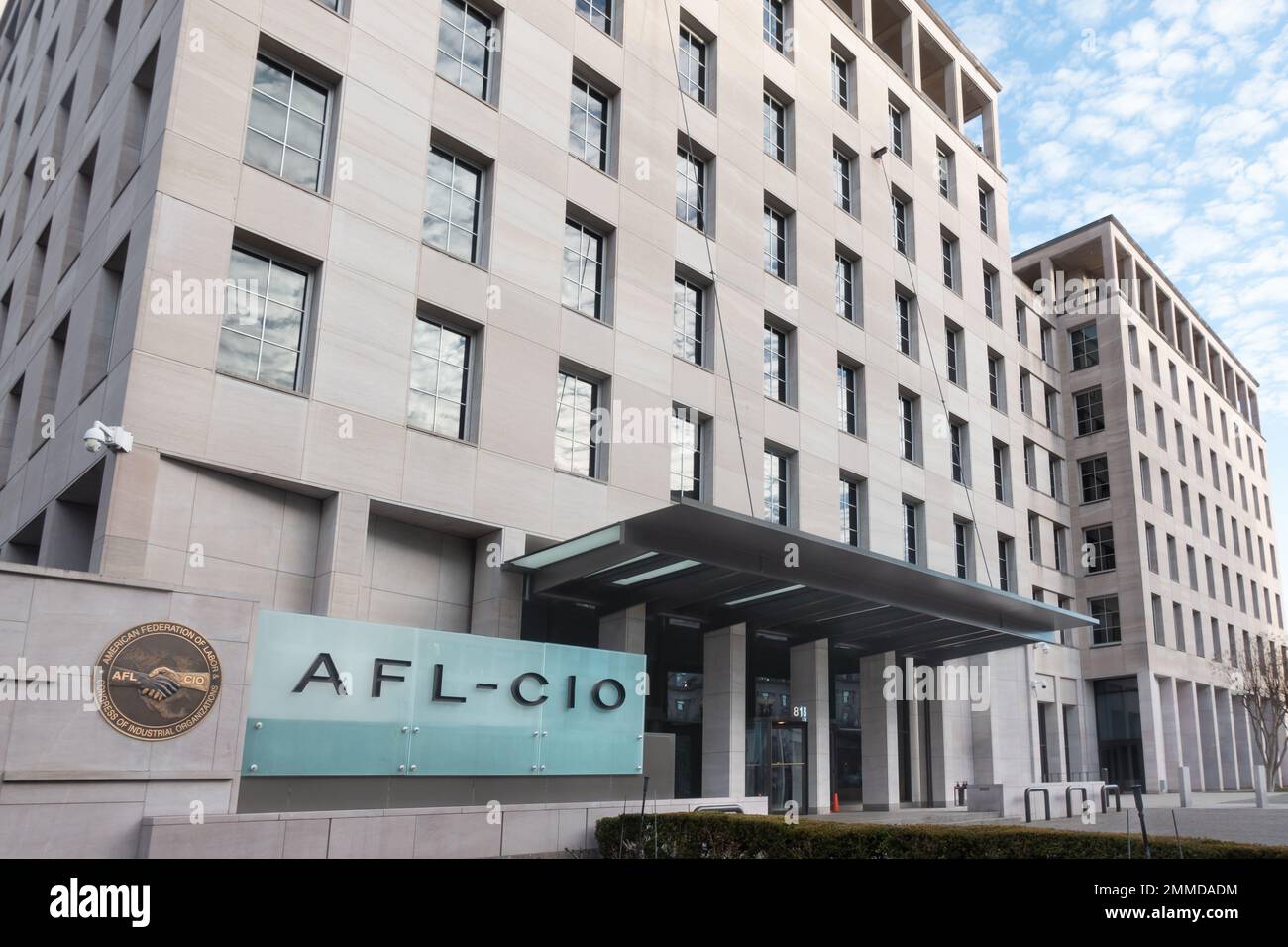 Sede dell'AFL-CIO a Washington DC, ad appena un isolato dalla Casa Bianca. La AFL-CIO è la più grande federazione dei sindacati NEGLI STATI UNITI Foto Stock