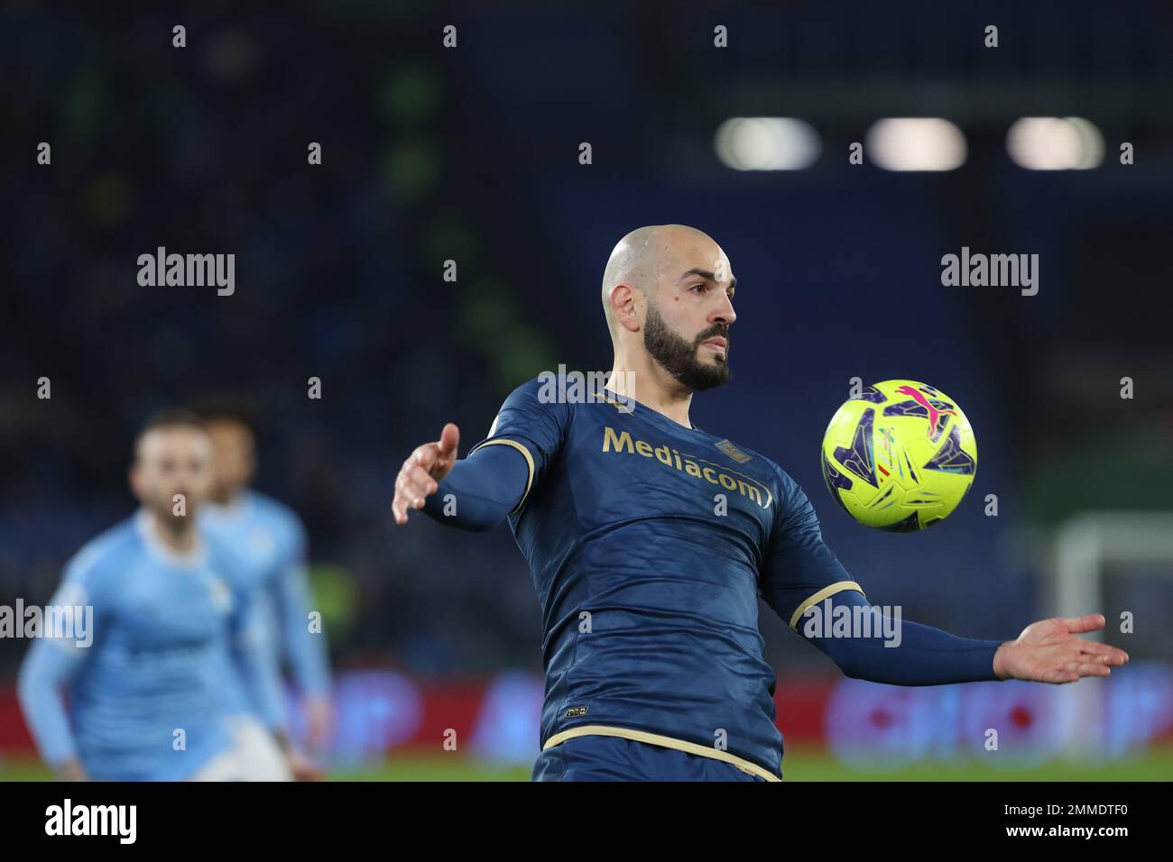 Roma, . 29th Jan, 2023. Roma, Italia 29,1.2023: In azione durante la Serie Una partita di calcio, giorno 20, tra SS Lazio vs ACF Fiorentina allo Stadio Olimpico il 29 gennaio 2023 a Roma. Credit: Independent Photo Agency/Alamy Live News Foto Stock