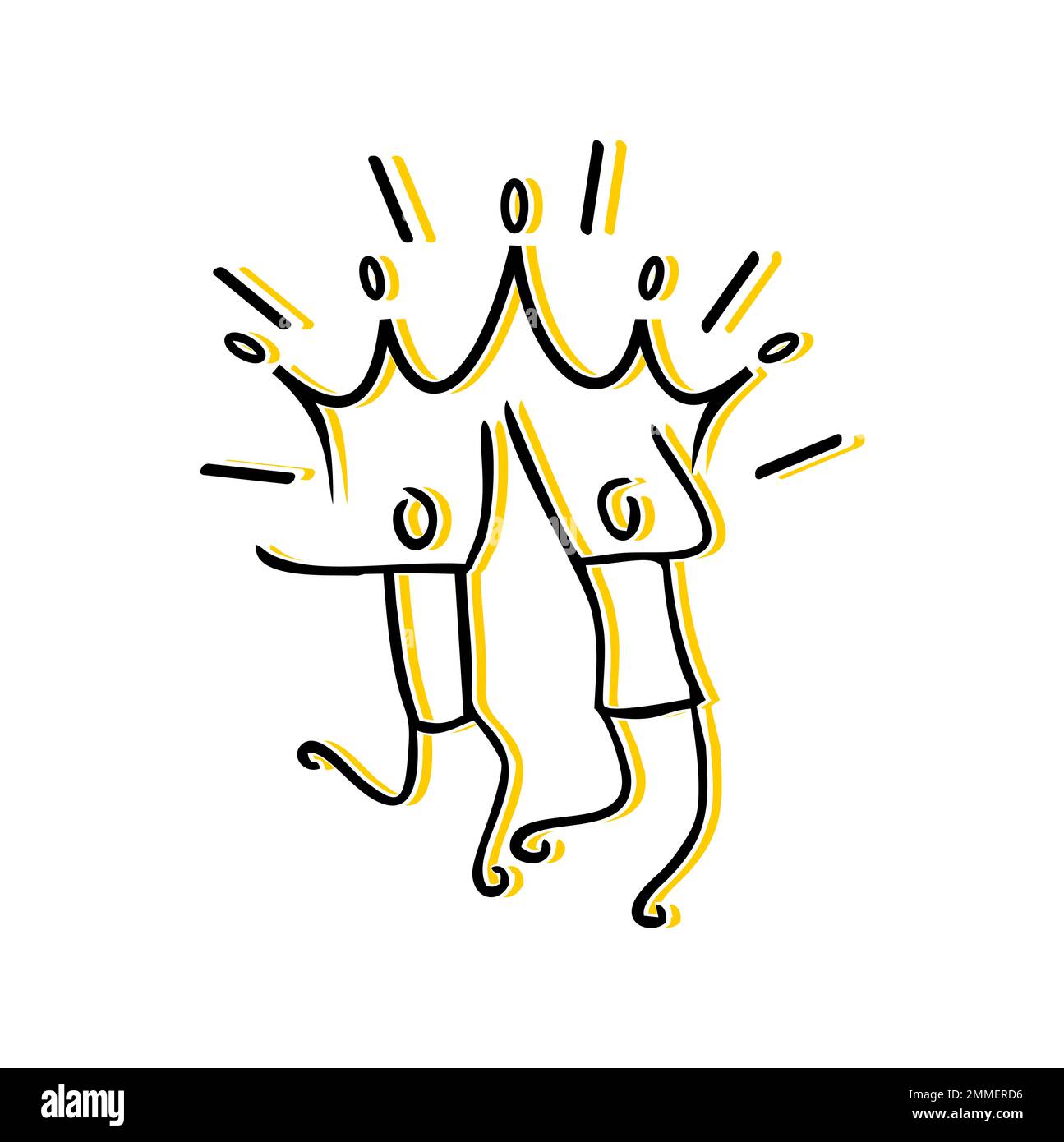 Illustrazione vettoriale di Stickman Figure e del logo Crown Illustrazione Vettoriale