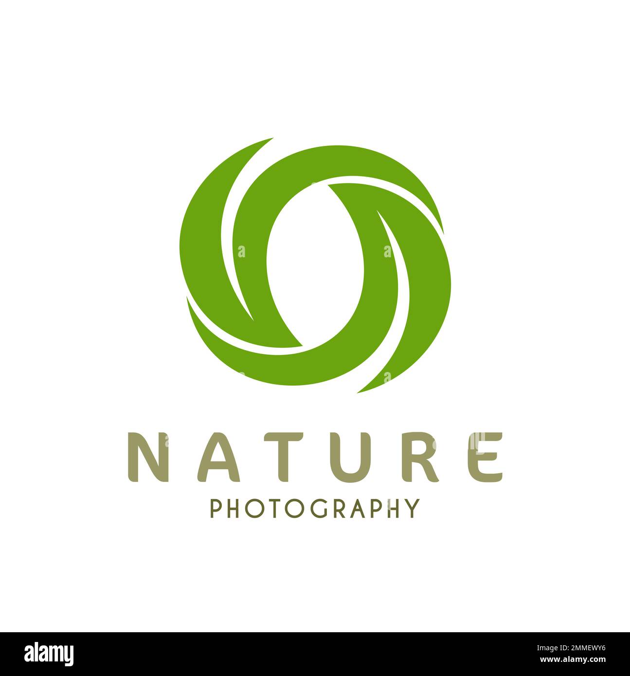 Un vettore Illustrazione di verde natura ecologia fotografia logo, foglia cerchio logo Illustrazione Vettoriale